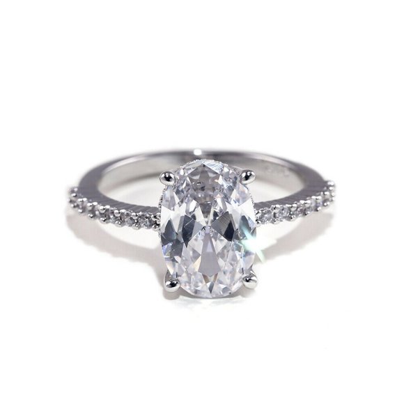 New White Sapphire 925 Silver Ring - Picture 3 of 6